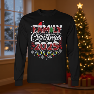 Magliette a maniche lunghe abbinate per Natale in famiglia 2025, regali di Natale - Product Image 2