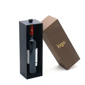 Custom Assembled Luxury Wooden Wine Set Gift Box Clam Shell Style With Matt Lamination Paperboard Material Wine Set Packaging
