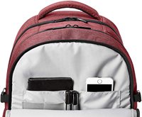 Sac à dos pour ordinateur portable Oxford imperméable marron compétitif avec port USB, pochette pour ordinateur portable 15 pouces, fermeture éclair et motif lettres