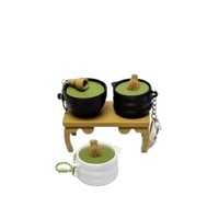 Porte-clés 3D imprimé Matcha Clicker, jouet anti-stress simulé en forme de crêpe, accessoire de porte-clés
