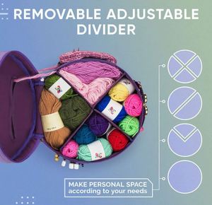 Free Sample Hot Sales Durable Knitting and <b>Crochet</b> Organizer with Needle Case Yarn <b>Crochet</b> <b>Storage</b> Tote <b>Bag</b> Yarn <b>Storage</b> - Product Image 3