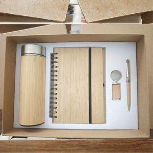 Customized <b>A5</b> Eco-friendly Bamboo Notebook Set Minimalist High-End Business Gift Box SB02 Bamboo Cup Pen Luxurious Sustainable - Product Image 3