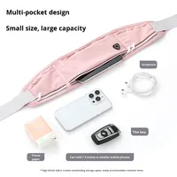 Sac banane en nylon pour la course à pied, fermeture à glissière, fermeture à loquet, sac pour téléphone anti-vibration, ultra-fin, imperméable, qualité professionnelle