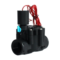 Vanne solénoïde d'irrigation en plastique noir GREAT IRRIGATION avec bobine AC24V pour l'arrosage des fermes et des jardins