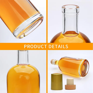 Tùy Chỉnh Rõ Ràng Chai Thủy Tinh 200Ml 375Ml 500Ml 750Ml 1000Ml Eempty Vodka Whiskey Rum Chai Rượu Vang Với Nút Chai - Product Image 6