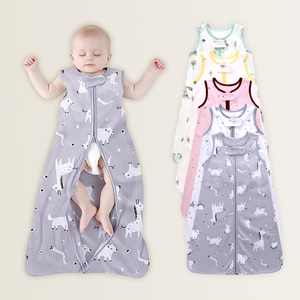 Hongbo, fabricant de gigoteuses pour bébés, couvertures portables pour nouveau-nés en coton certifié GOTS, CPC, Oeko-Tex, sans manches, fermeture éclair bidirectionnelle, OEM. - Product Image 1
