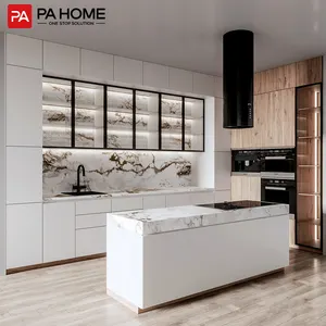 PA American Designer Lemari Dapur Melamin Kayu Solid Set Lengkap