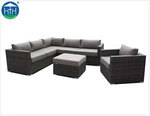 हॉट सेलिंग एल आकार के कोने रतन विकर गार्डन सोफे सेट सेशनल आंगन लक्जरी अवकाश उद्यान सोफा - Product Image 4