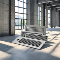 Grille de retour fixe en alliage d'aluminium durable pour CVC, avec ailettes de ventilation directionnelles, pour extérieur, sous-sol, entrepôt, atelier