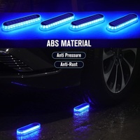 Lampes solaires LED bleues étanches IP68 pour terrasse, angle de faisceau 360°, haute luminosité, contrôle sans fil par bouton pour patio, jardin, quai