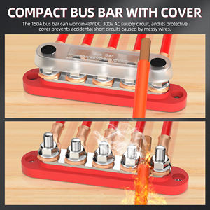 Bloque de Barra de Distribución de Cinco Terminales, 12V 150A, Barra de Distribución Compacta con Cubierta Protectora, Barra de Distribución Común para Cableado Fuera de la Red y Automotriz - Product Image 5