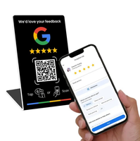 Soporte de mesa NFC para reseñas de Google para huéspedes de hotel con código QR, soporte de acrílico de doble cara para letreros, para recepción y vestíbulo, proveedor de China