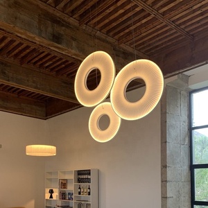 Vải bóng râm treo đèn chùm cho phòng khách hội trường cách cầu thang trần cao ánh sáng mặt dây chuyền thiết kế hiện đại đơn giản thả đèn - Product Image 2