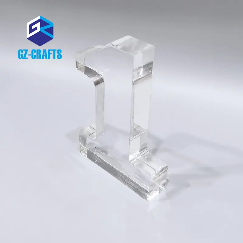Número acrílico personalizado transparente bloco 4 1/2 polegada, tamanho óptico corte acrílico "1" award em forma