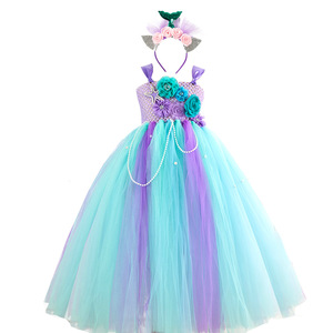 Abbigliamento per Bambini Nuova <span class=keywords><strong>Gonna</strong></span> in <span class=keywords><strong>Tulle</strong></span> con Fiori Arcobaleno per Bambine Vestito Lungo Principessa in <span class=keywords><strong>Tulle</strong></span> a Rete per Bambini - Product Image 5