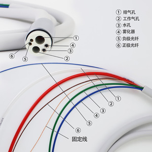Dental Handpiece Cable 6 Hole Fiber Optic Silicon <b>Led</b> <b>Tube</b> White For Dental Chair Accessories - Product Image 4