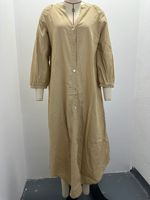 Robe longue décontractée d'été en acrylique à manches longues de couleur unie pour femme – Robe chemise décontractée et tendance pour femme