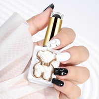 ZRKGEL OEM 15ml Gel Polish Solide Super Noir Blanc à Marque Privée, Peinture à Ongles Française, Gel UV Non Toxique, Tenue Longue Durée 40 Jours