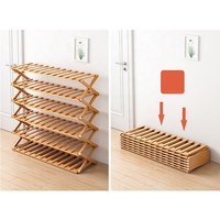 Étagère à chaussures pliable moderne en bois de qualité, facile d'entretien, pour armoire et salon