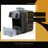 HONEYICE Machine à glaçons et à granita 2-en-1, 20-30 kg/jour, machine à glaçons carrés de comptoir pour usage domestique et cocktails