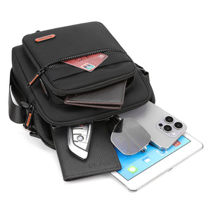 OEM Wholesale Professional <b>Men</b> <b>Bag</b> Coated Fabric Modern Trendy Cases Travel <b>Toiletry</b> Cosmetic Messenger <b>Bags</b> With Handle - Product Image 4