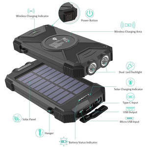 Batterie externe solaire 10000mAh Li-Polymère PD20W à charge rapide avec charge sans fil et lampe torche LED pour les voyages en extérieur – Meilleure vente aux États-Unis - Product Image 2