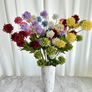 Fleur artificielle Xinxin à 5 têtes, 76 cm, Hortensia blanc et rose en tissu givré, Décoration intérieure, Décoration de mariage - Product Image 4