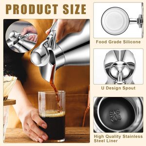 Termo Clásico Europeo de Acero Inoxidable de 1.5L con Doble Pared y Aislamiento al Vacío para Café y Té, Ideal para Camping, Ecológico - Product Image 4