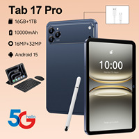 Tablet Android Baru Tab 17 Pro 10.1 Inci Prosesor MTK 5G Wi-Fi Layar 1024 X 576 12GB+1TB dengan Keyboard dan Mouse