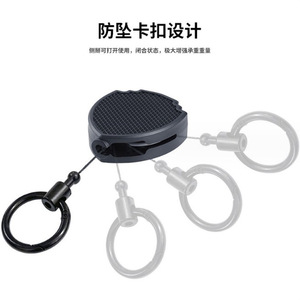 100cm cross-border stretch nylon rope heavy-duty easy-pull buckle anti-fall buckle with back clip for outdoor <b>keys</b>, in stock. - Product Image 5