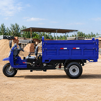 Tricycle de transport agricole diesel 25 CV, 2 tonnes, à benne hydraulique basculante, trois roues, avec deux sièges - Vente en gros