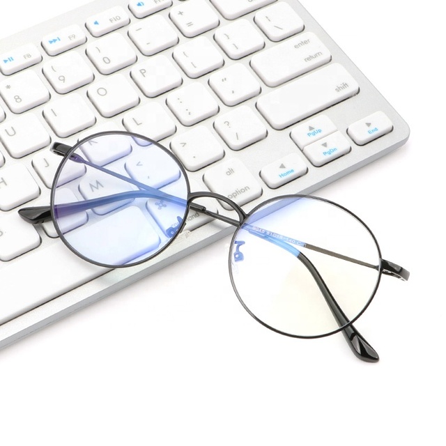 Gaming Glasses Anti Blue Light Blocking Protect Eye Metal Round Frame Bluelight Filter Computer Eyeglasses