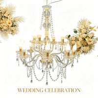 Lustre de luxe en acrylique pour mariage et fête, support d'arche, luminaires suspendus, centres de table