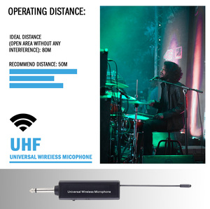 Système de microphone sans fil à double canal avec deux micros dynamiques portatifs, écrans LCD universels UHF en métal - Product Image 6