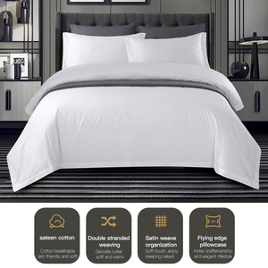 थोक 100% कपास 300tc होटल संग्रह पर्यावरण के अनुकूल पश्चिमी शैली 4-टुकड़ा डवेट कवर सेट किंग ऑल-सीज़न उपयोग अनुकूलन योग्य - Product Image 2