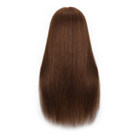 Tête de mannequin professionnelle de 24 pouces en cheveux humains 100% pour la formation des étudiants en cosmétologie, la coupe, le tressage, le coiffage