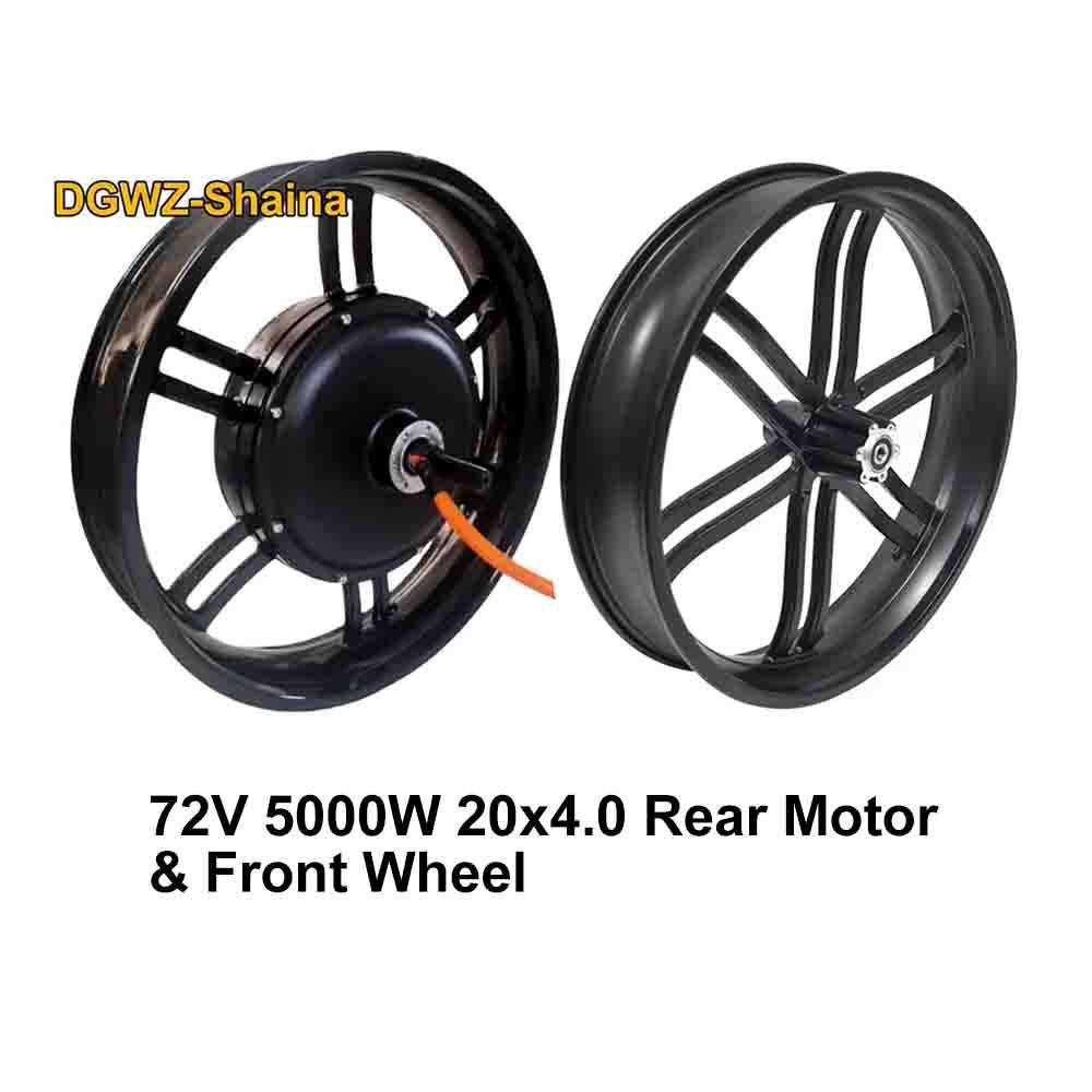 E Bike 20x4 Rim 60V 72V 3000W 5000W Brushless Gearless Electric Bicycle Fat Bike  Cast Aluminum Alloy Rim Hub Rear Motor With Front Wheel|