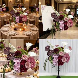 ดอกไม้ประดิษฐ์ อาทอยน์ แคลล่าลิลลี่ และกล้วยไม้ ฉากหลังงานแต่งงานที่เหมือนจริง สำหรับตกแต่งงานเลี้ยงต้อนรับเปิดเทอม - Product Image 2