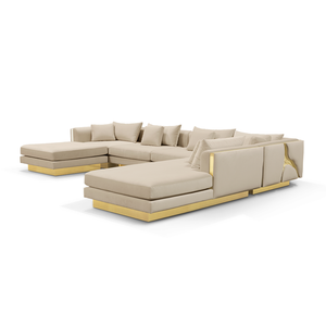 Sofá de Lujo de Arena de Río Jinshan para Sala de Estar, Moderno, de Alta Gama, Diseño Recto, Conjunto de Muebles para Villa - Product Image 3