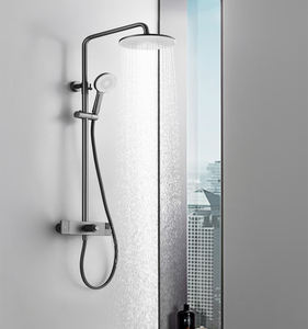 Nouvelle Robinet Mural en Laiton Poli à Longue Durée de Vie avec Cartouche Céramique, 3 Voies, Température Constante, pour Hôtels, Spas, Appartements, Jet Doux, Pluie Carrée - Product Image 1