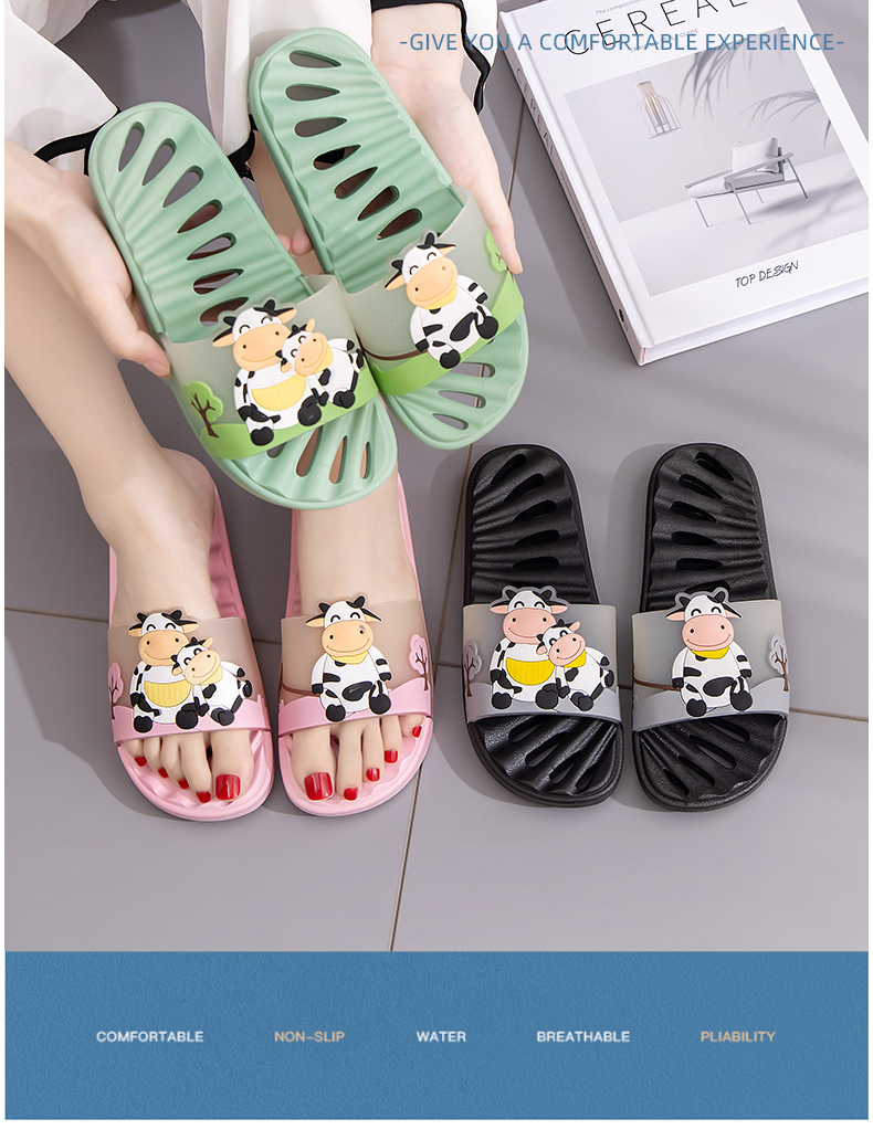 Home Slippers Wholesale Indoor Bathroom Hollowed Men and Women PVC Anti-slip Slides Shoes