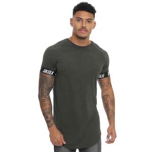 Venta al por mayor 2020 OEM hombres ropa músculo fuerte de redondeado bajo lavado Fitness gimnasio Sport Casual T camisa - Product Image 1