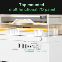 Caja de PC Compacta MicroATX con Soporte para Radiador Superior de 240 mm, Chasis de Juego Mini Torre con Vidrio Templado