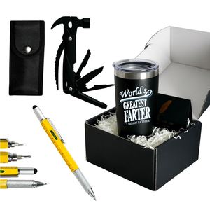 Coffret Cadeau Fête des Pères 2023 avec Tasse Thermos, Poinçon de Mesure, Marteau – Idées Personnalisables, Coffrets Cadeaux d'Anniversaire pour Papa - Product Image 2