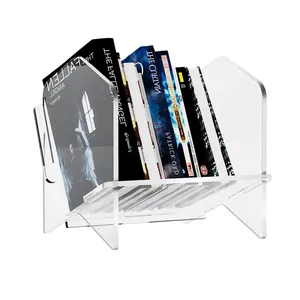 Mini Acrylic Ledge Book Shelf Removable Magazine Holder Kids Room Plexiglass File Cabinet