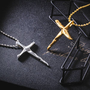 Mestiere Lupo Personalizzato Oro di Colore Uomo Donna Coppia Croce Collana - Product Image 6