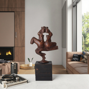 Ghisa moderna uomo e donna astratta statua astratta doppia donna Mini tavola decorazione - Product Image 1