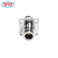 Pasokan Pabrik Konektor Solder Koaksial RF Tipe N Female Jack Lurus 4 Lubang Flens 50Ohm untuk Kabel LMR240 H155 Tersedia