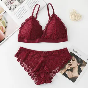 SFYW248 Chest Pad Removable Thin Padded Triangle Cup Lace New Model Bra Set Chest Wrap V-Neck Lace Up Vest Tube Top Set