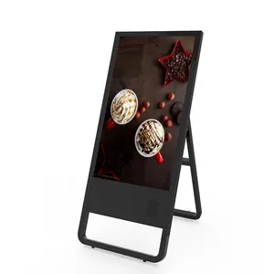 Foldable menu android advertising displays board lcd digital signage player for coffee shop